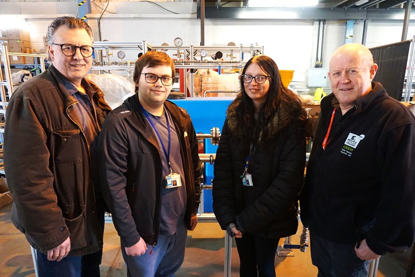 Gary Lawson Of Darbytech, Students Warren Mcconnell And Maddi Darbyshire And Dave Thompson From Redcar And Cleveland College